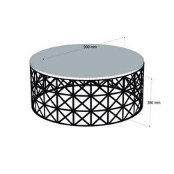 Selin Metal Ferforje Jurnal Masası - Ceviz - 4