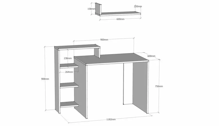 Serta Çalışma Masası - Ağ/Antrasit/Sarı - 3