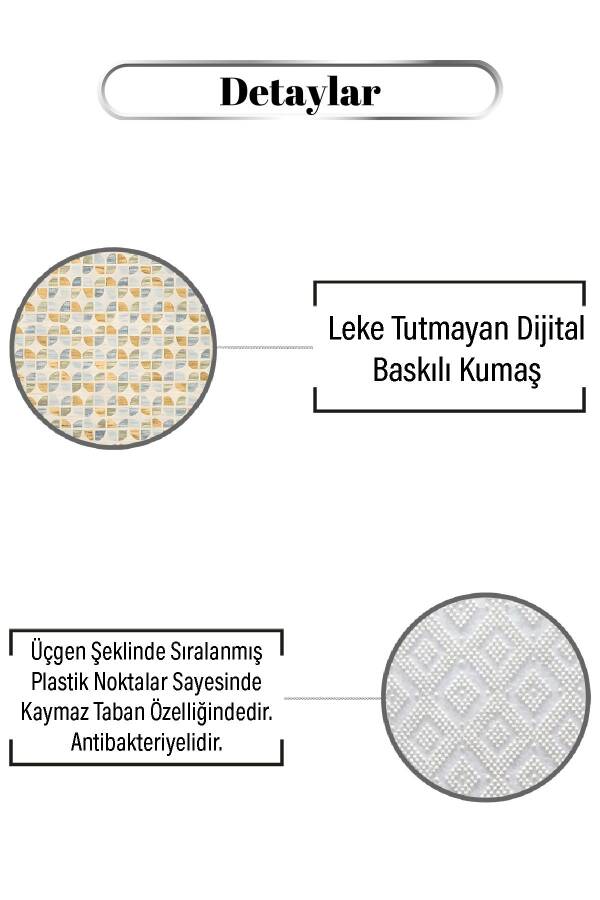 Simetrik Çeyrek Daire Desen Dijital Baskılı Zenit Kilim - 3