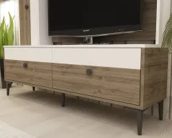 Sindy Tv Stend - Ağ/Cəviz - 3