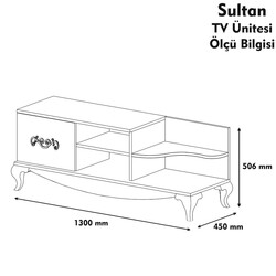 Sultan Tv Stend - Ceviz / Beyaz - 4