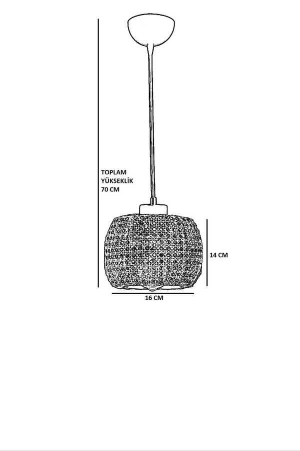 Tiger Tekli Ceviz Rattan Çilçıraq - 3