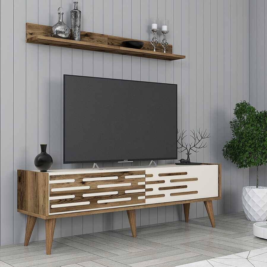 Valensiya 140Cm Tv Stend - Ceviz / Krem - 2