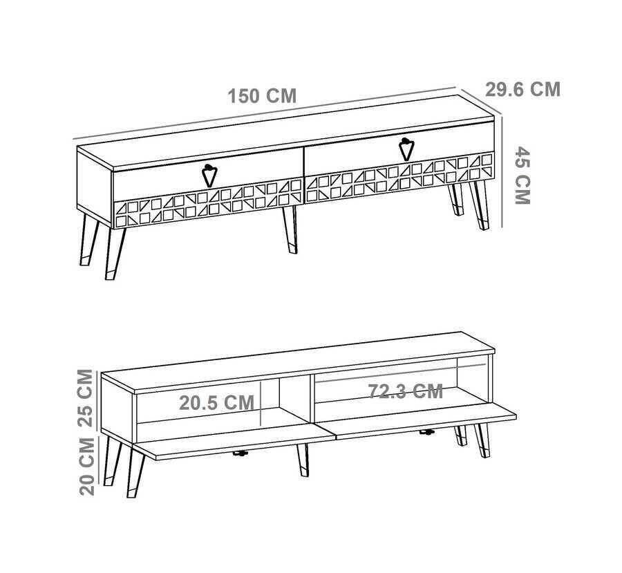 Ventus Tv Stend - Ceviz-Beyaz - 4