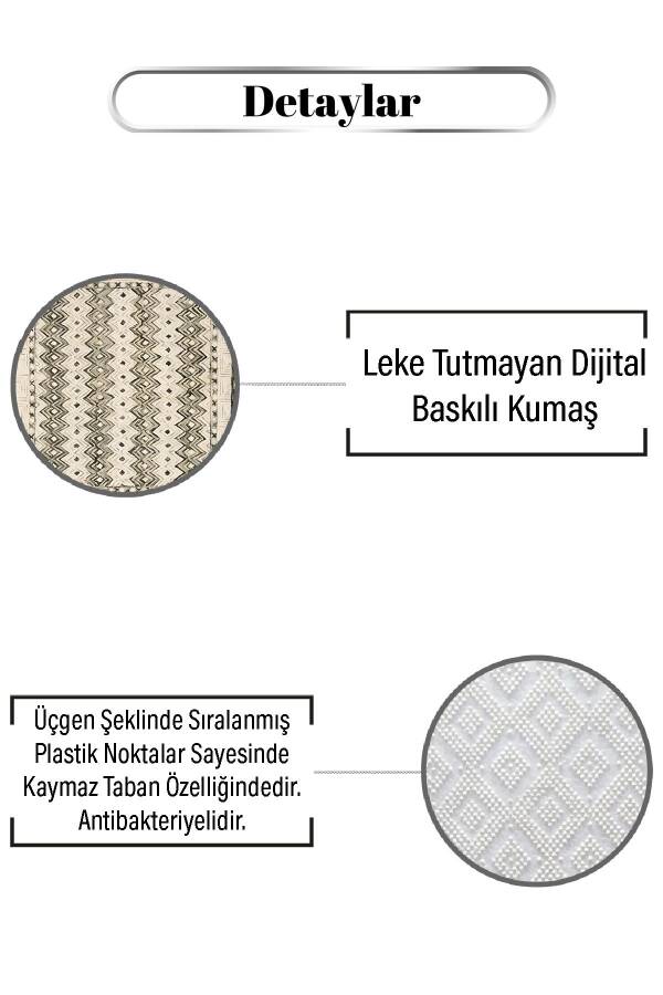 Yatay Elmas Desen Dijital Baskılı Zenit Kilim - 3