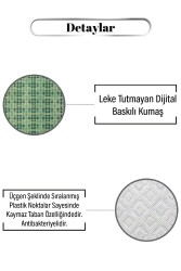 Yeşil Elmas Desen Dijital Baskılı Zenit Kilim - 3