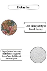 Yoğun Çiçek Desen Dijital Baskılı Zenit Kilim - 3