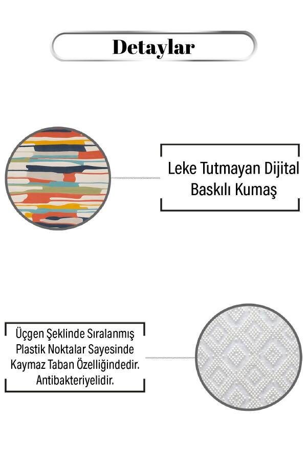 Yoğun Pastel Vuruşlu Desen Dijital Baskılı Zenit Kilim - 3